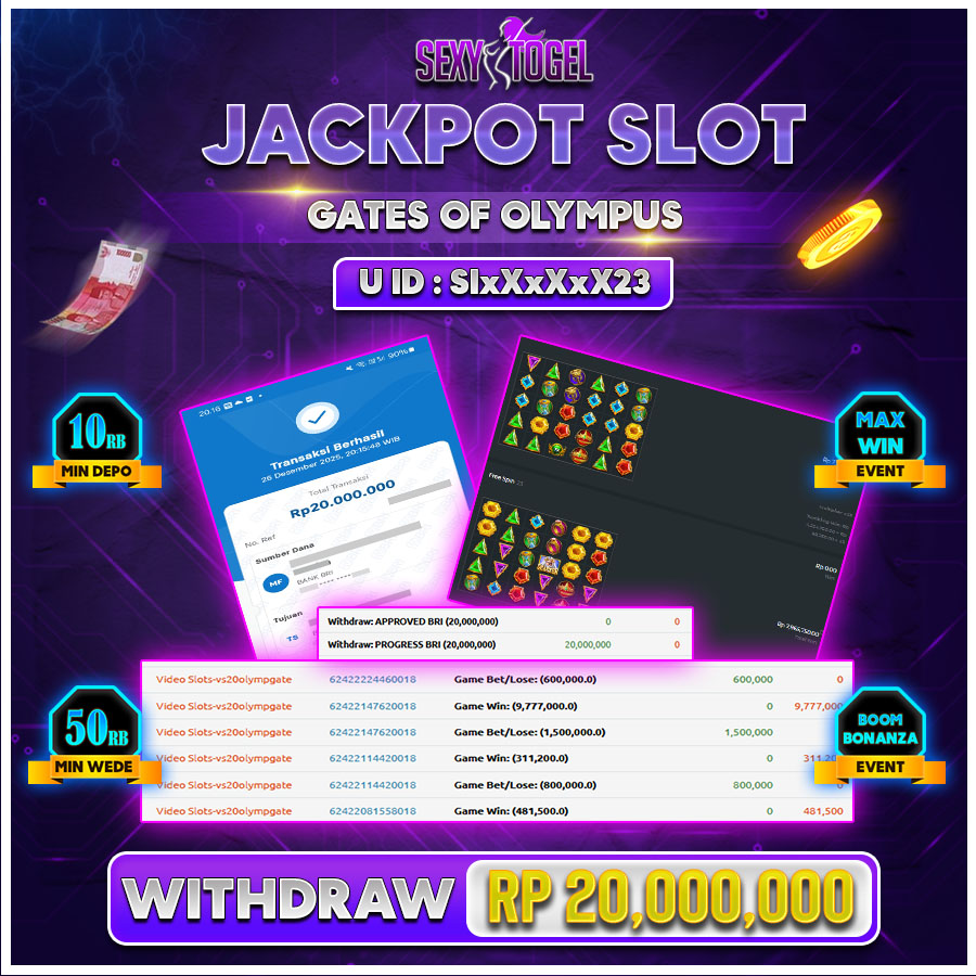 SEXYTOGEL JACKPOT SLOT GATES OF OLYMPUS...Rp.20.000.000.,-LUNAS